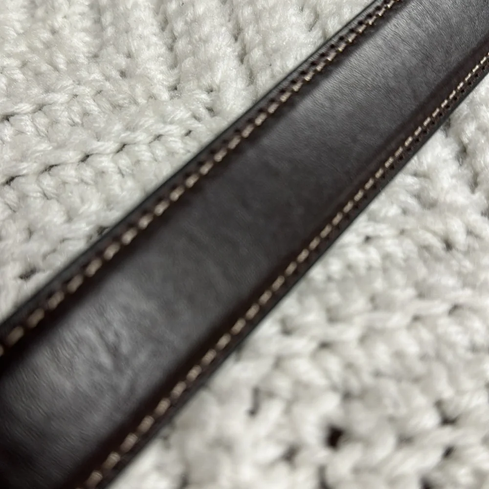 Nautica dark brown faux leather,  metal buckle belt, dress or casual wear.